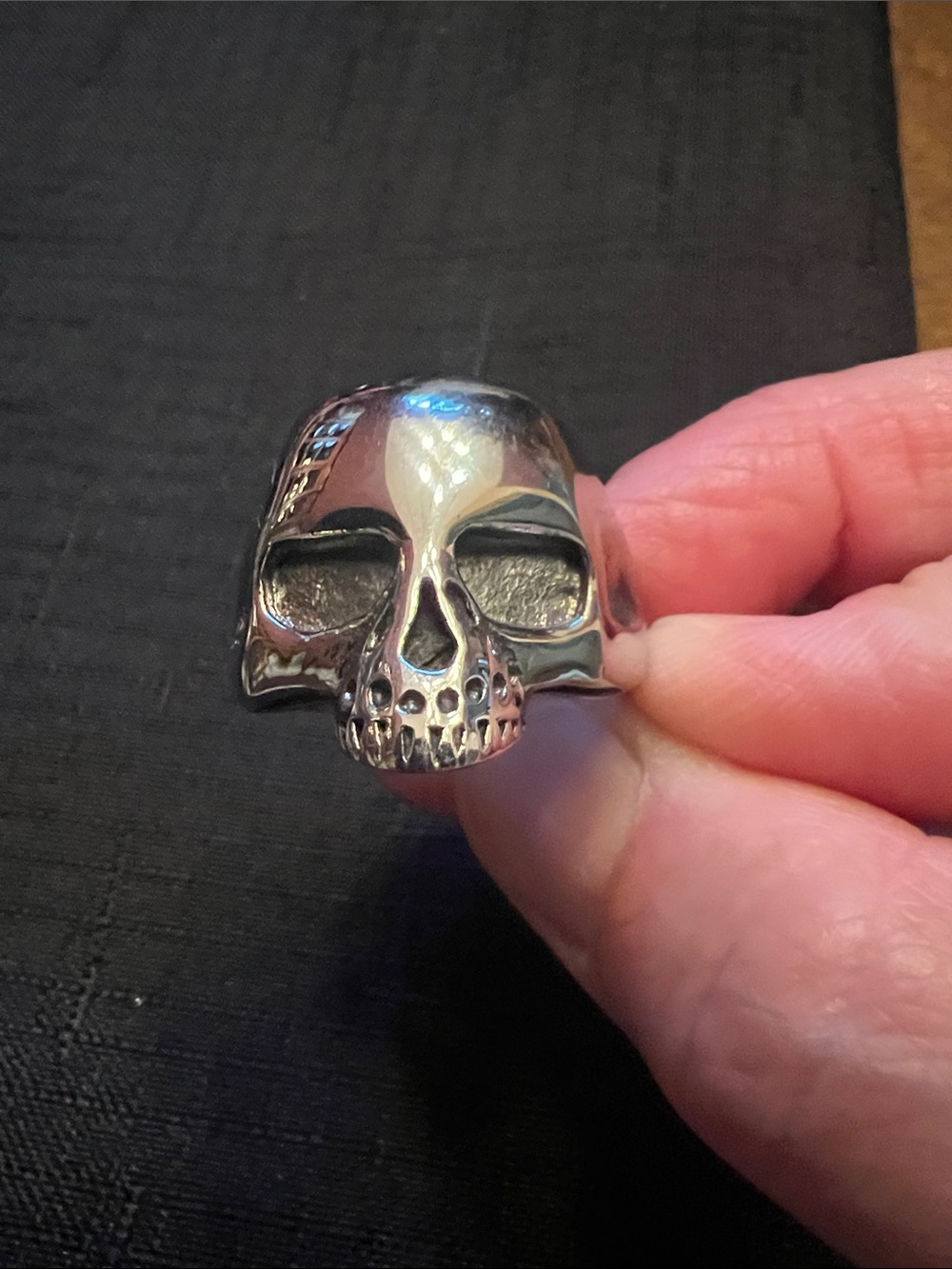 Silver Skull Men's Statement Ring - Bold Gothic Accessory